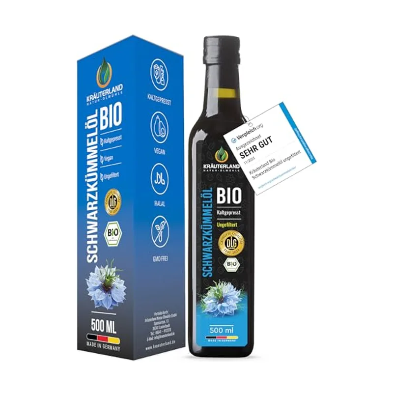 Schwarzkümmelöl (Bio, kaltgepresst)